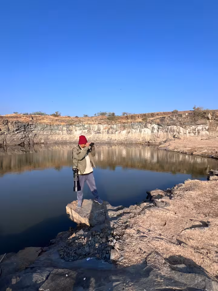 Rocky seasonal waterfall near Junagadh