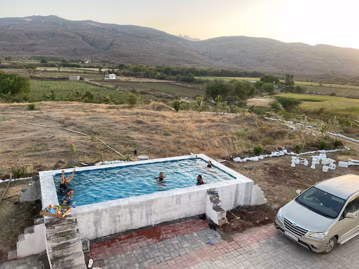 Pool seen from the villa terrace
