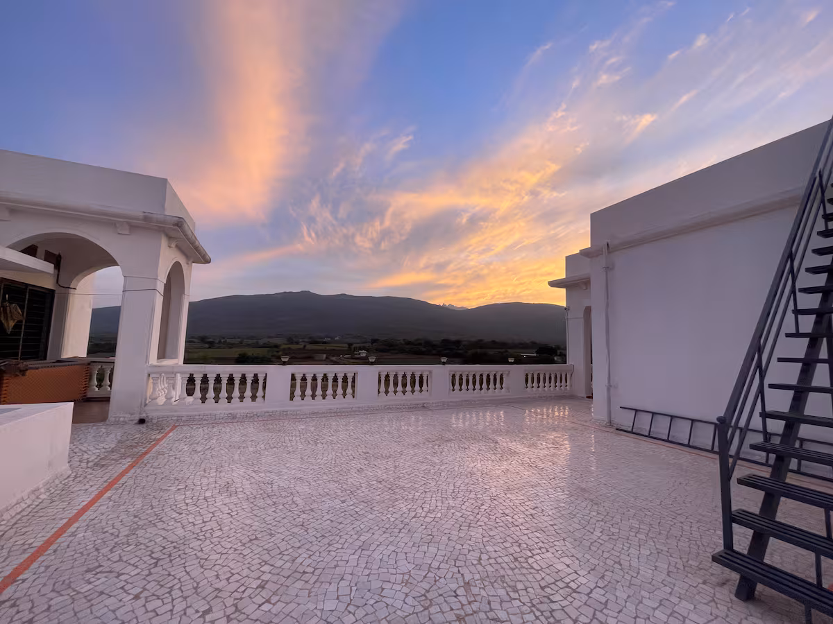 Terrace view at sunset